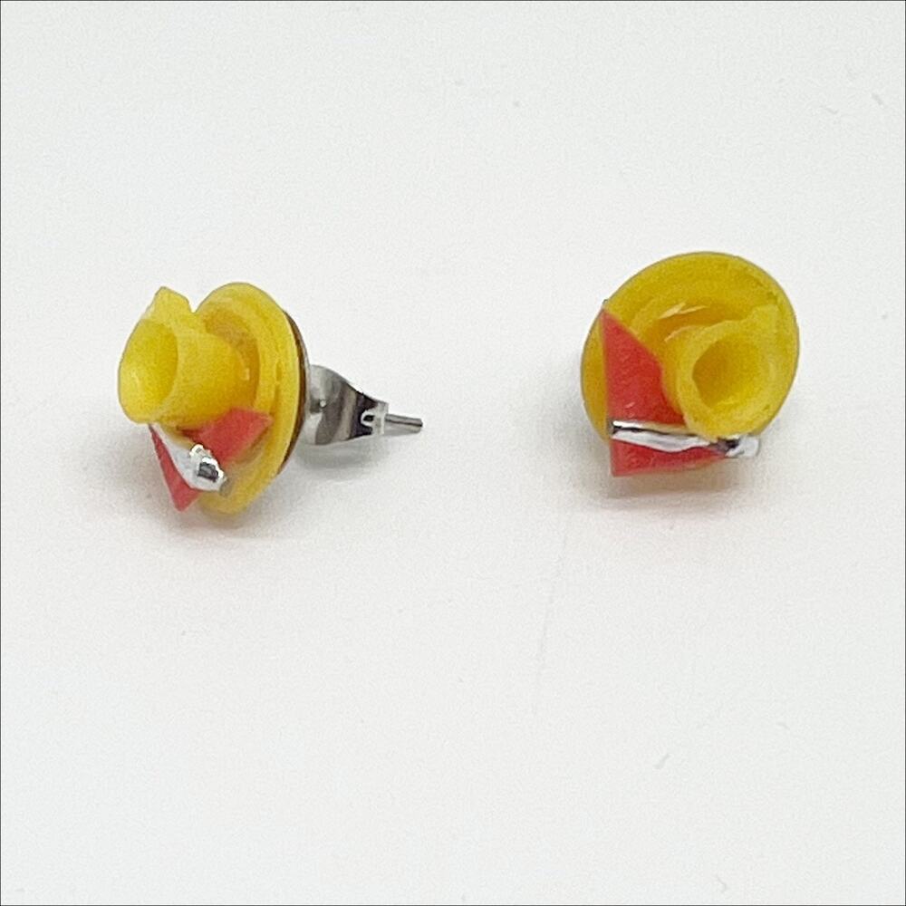 🔥 Vintage Miniature Teacup & Saucer Yellow Earrings for Pierced Ears